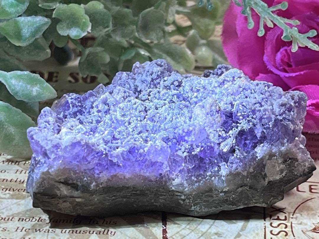 カルサイト共生【愛の守護石♡】万華鏡 アメジスト クラスター ジオード